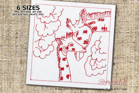 Review: Baby Giraffe and Mother Redwork