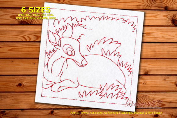 Review: Deer Sitting on Grass Design for Embroidery